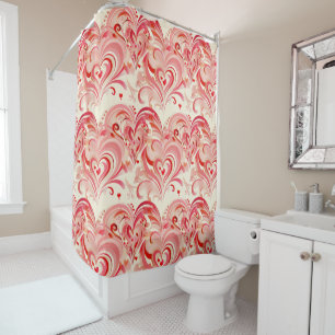 Pink and Red Swirling Heart Pattern