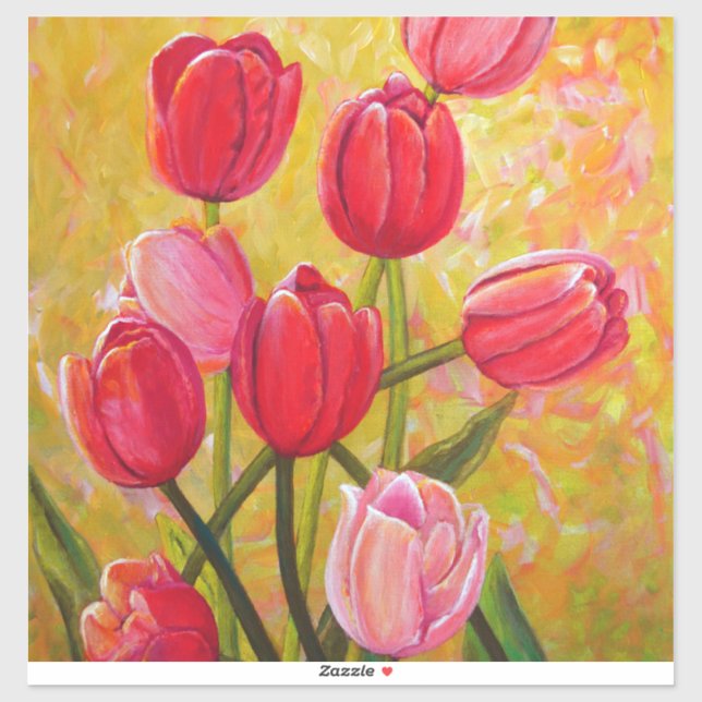Pink and Red Tulips Painting  (Sheet)