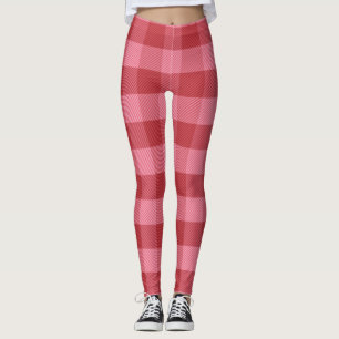 Pink and Red Valentine Plaid Leggings