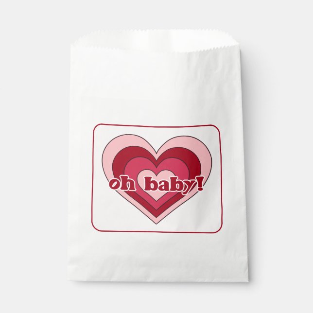 Pink and Red Valentine's Day Baby Shower Bags (Front)