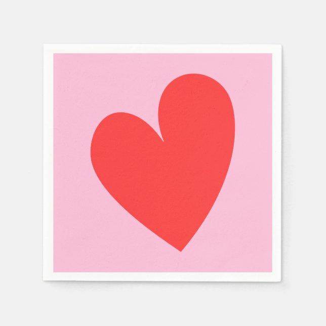 Pink and Red Valentine's Day Heart  Napkin (Front)