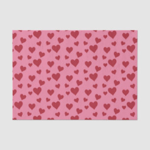 Pink and Red Valentines Love Hearts Decoupage Tissue Paper