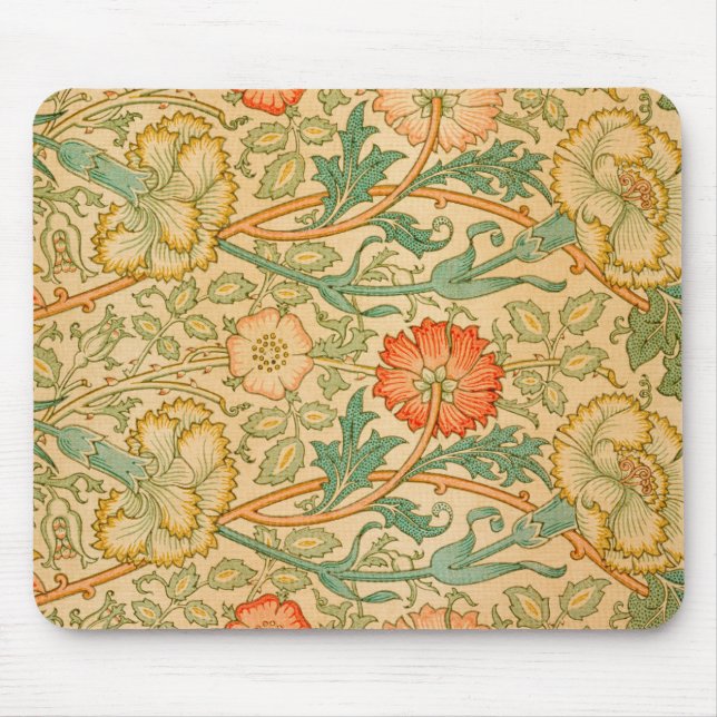 Pink and Rose by William Morris (1834-1896). Mouse Pad (Front)