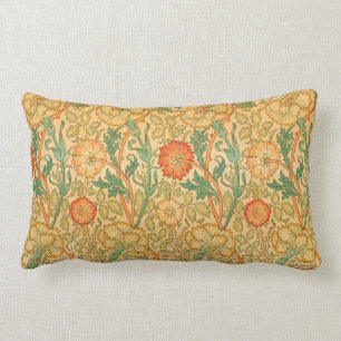 Pink and Rose by William Morris Lumbar Pillow