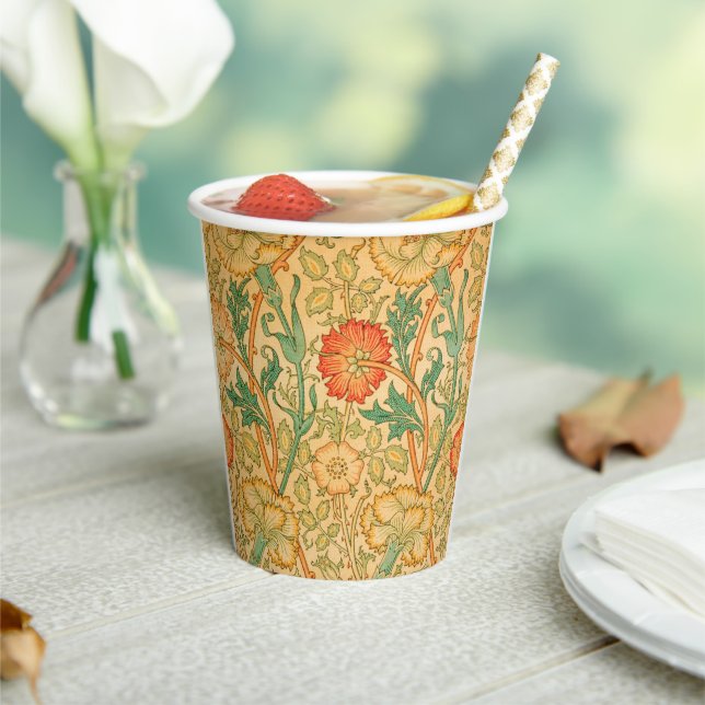 Pink and Rose by William Morris Paper Cups (Insitu)