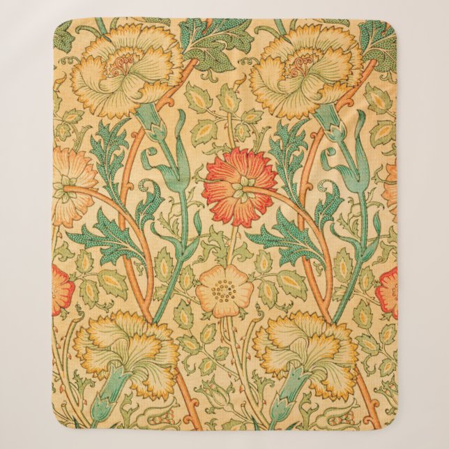 Pink and Rose by William Morris Sherpa Blanket (Front)