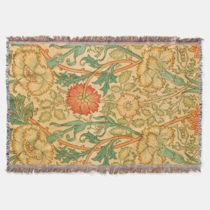 Pink and Rose by William Morris Throw Blanket