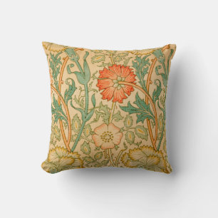 Pink and Rose by William Morris Throw Pillow