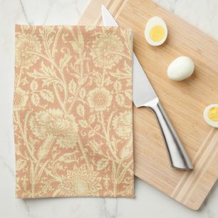 Pink and Rose by William Morris, Vintage Flowers Kitchen Towel