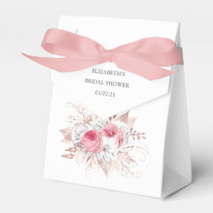 Pink and Rose Gold Floral and Lace Bridal Shower Favor Box