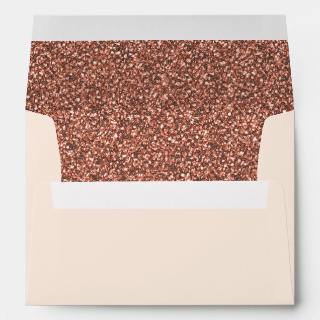 Pink and Rose-Gold Glitter Lined Envelope (Back (Bottom))