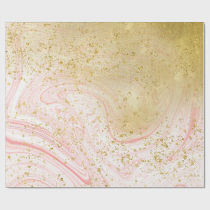 Pink and Rose Gold Marble Wrapping Paper