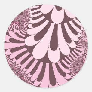 Pink and Rose Loop Classic Round Sticker