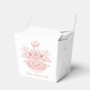 Pink And Rose Ornate Baker's Logo Favor Box