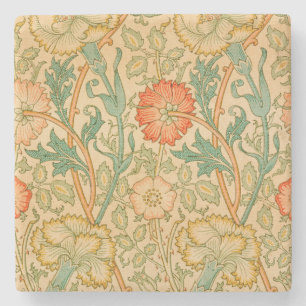 Pink and Rose Pattern (by William Morris) Stone Coaster