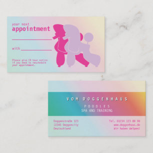 Pink and Rose Poodle Appointment Reminder Busines Business Card