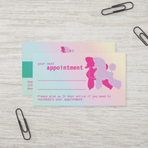 Pink and Rose Poodle Appointment Reminder  Busines Business Card