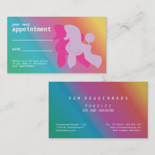 Pink and Rose Poodle Appointment Reminder  Business Card