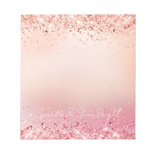 Pink and Rose Sparkle Ombre Notepad
