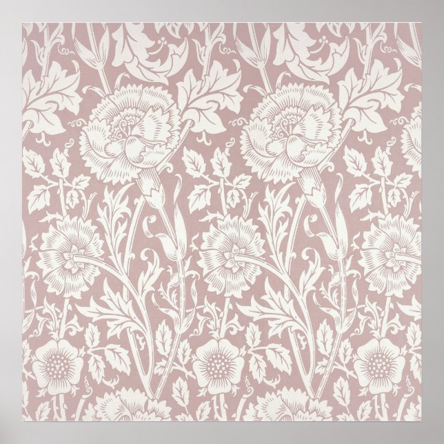 Pink and Rose William Morris Art Print Poster (Front)