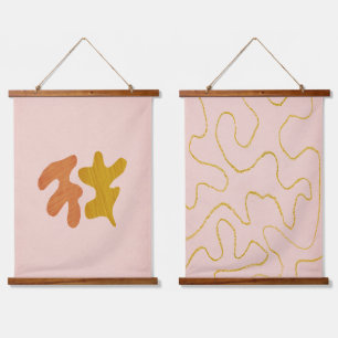 Pink and rust Matisse inspired Hanging Tapestry
