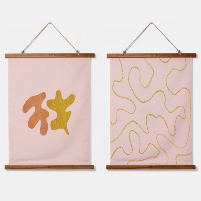 Pink and rust Matisse inspired Hanging Tapestry (Double)