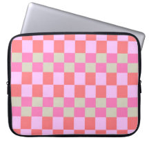 Pink and Sand Beige Retro Checkerboard Pattern