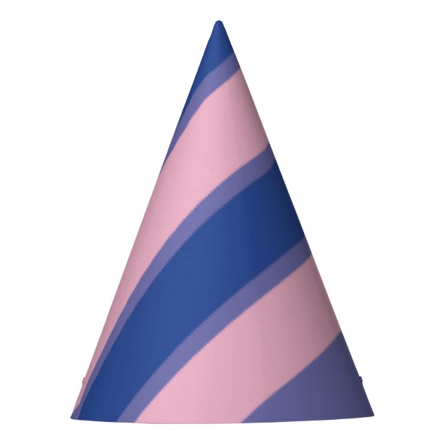 Pink and Shades of Purple Stripes Party Hat (Front)