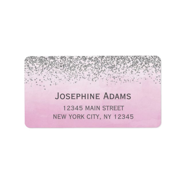 Pink and Silver Address Labels (Front)
