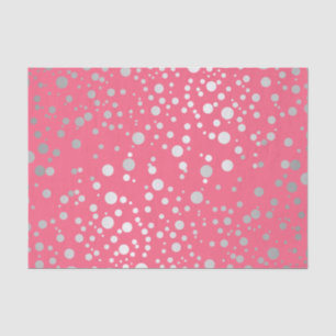 Pink and Silver Confetti Dots Tissue Paper