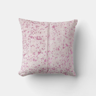 Pink and Silver Cowhide Print Cushion
