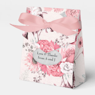 Pink and Silver Floral Favor Box