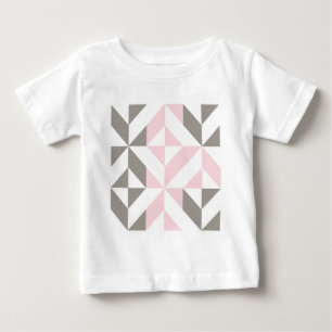 Pink and Silver Geometric ZigZag Baby T-Shirt