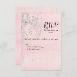 Pink and Silver Leaf RSVP