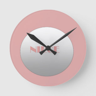 Pink And Silver Niece Round Clock