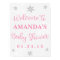 Pink and Silver Snowflake Baby Shower Welcome Sign