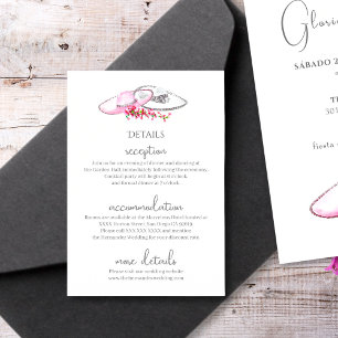 Pink and Silver Sombreros with Floral Accents Enclosure Card