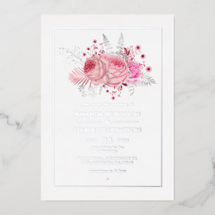 Pink and Silver Tropical Floral Wedding