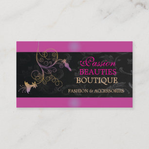 Pink and Swirl Business Card