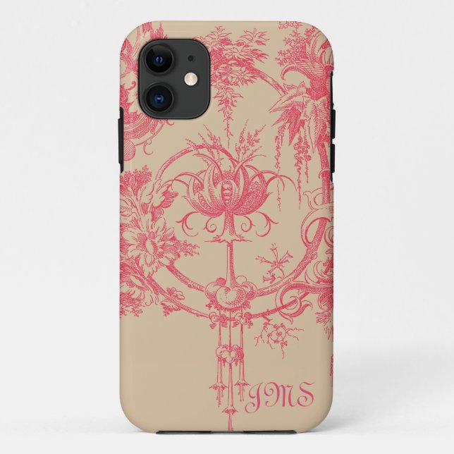 Pink and Tan Toile Case-Mate iPhone Case (Back)
