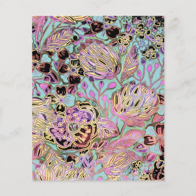 Pink and teal floral (Front)