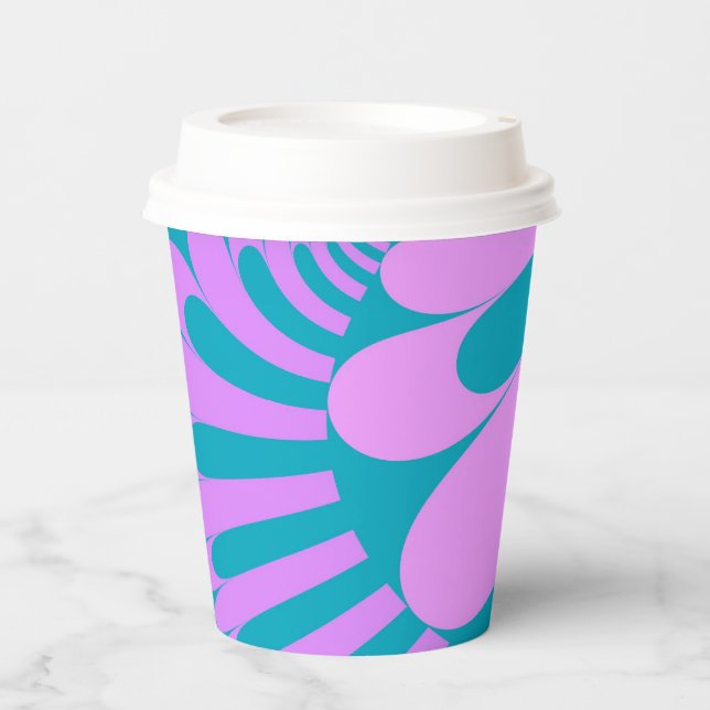 Pink and Teal Loop Paper Cups (Front)