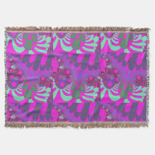 Pink and Teal Mod Throw Blanket