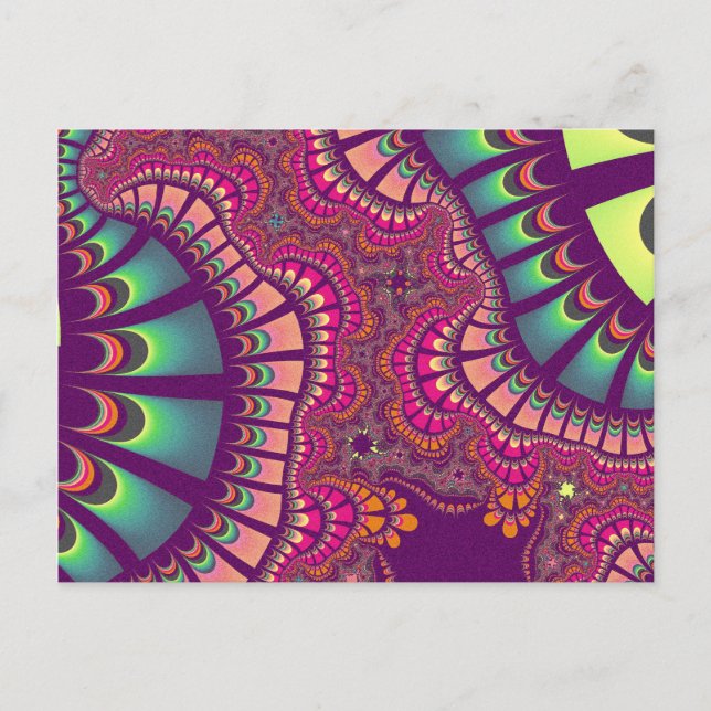 Pink and Teal Rainbow Remix Postcard (Front)
