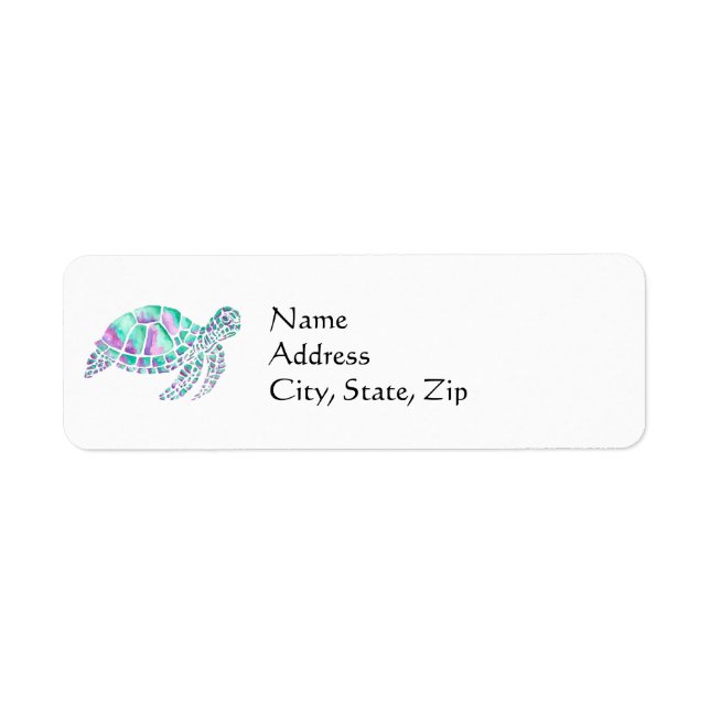 Pink and Teal Sea Turtle (Front)