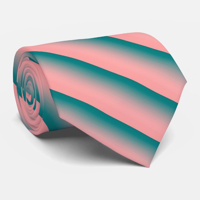 Pink and Teal Tie (Rolled)