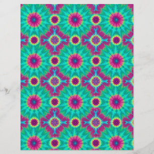Pink and teal tie dye pattern scrapbook paper