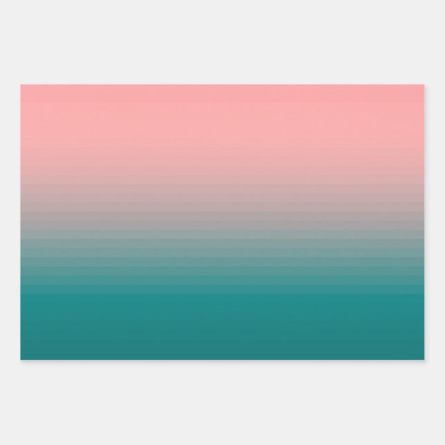 Pink and Teal  Wrapping Paper Sheet (Front)