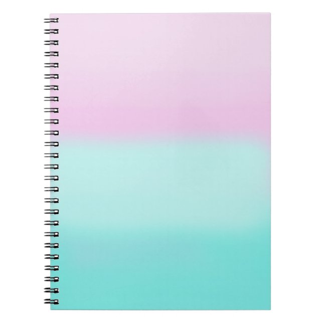 Pink and turquoise Pastel Notebook (Front)