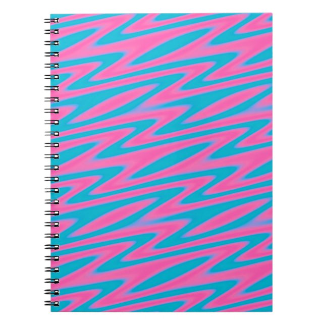 Pink and Turquoise Pattern Notebook (Front)